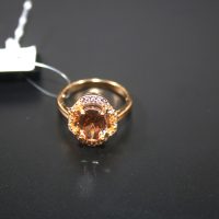 Golden Peach Stone Ring