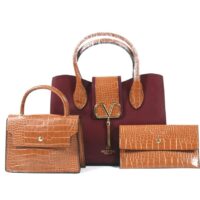 Branded Maroon Ladies Hand Bag ( 2 Pcs )
