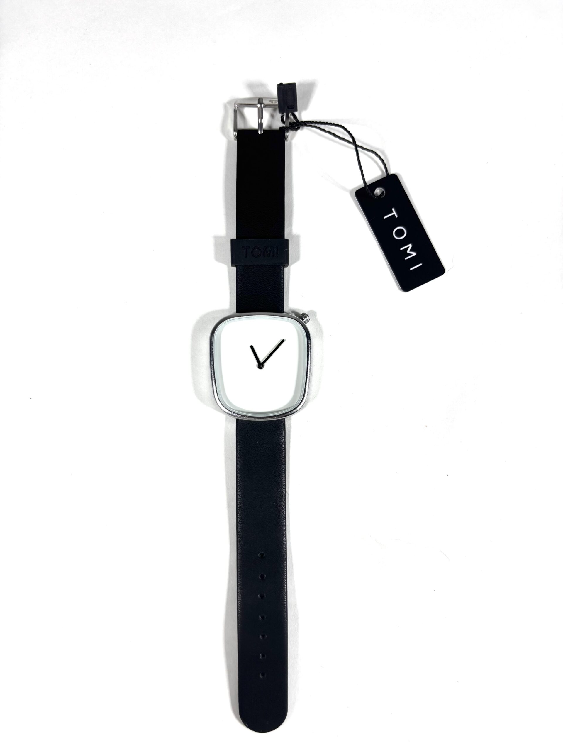 Tomi Black Belt with White Dial Gents Wrist Watch
