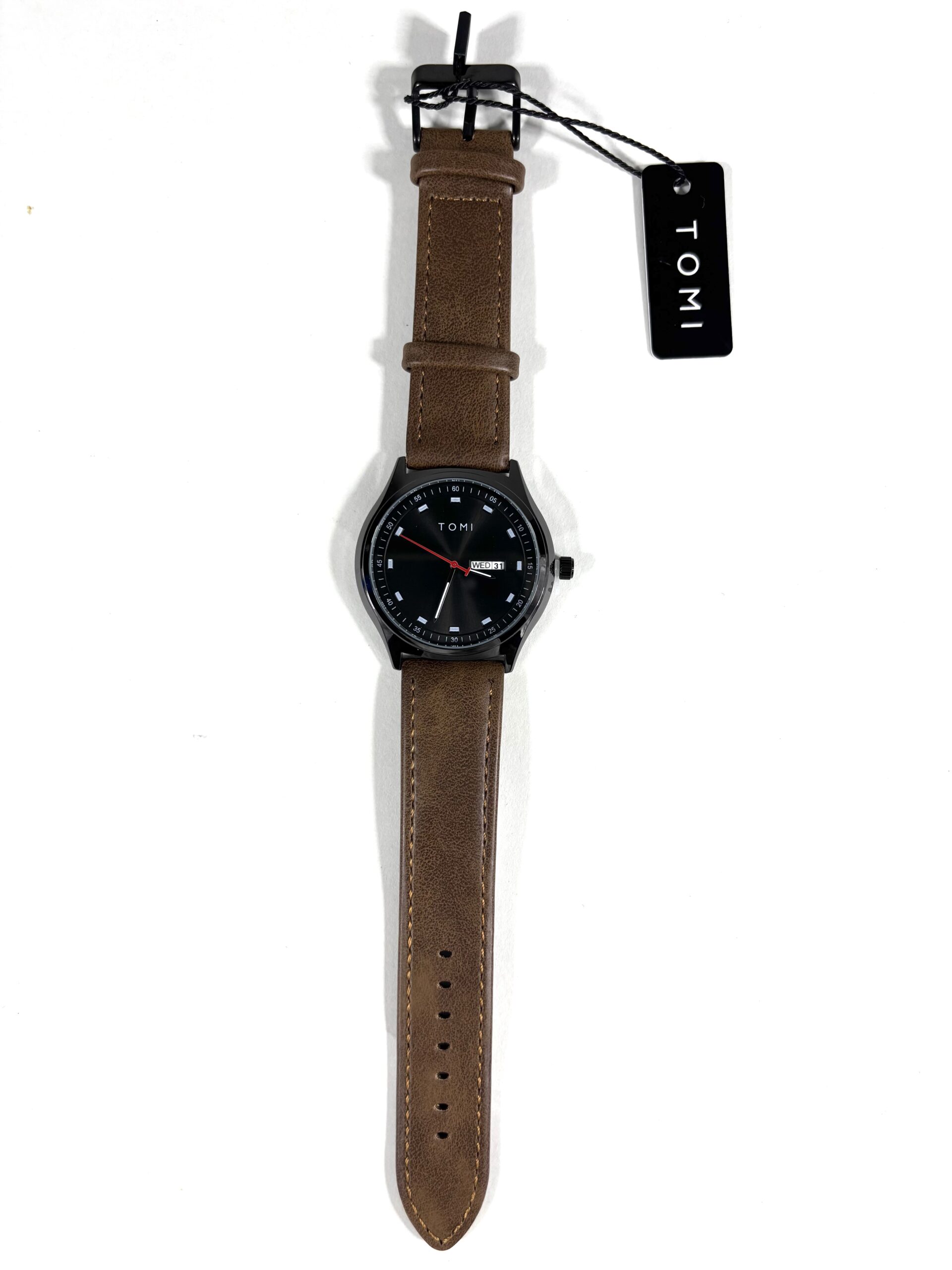 Tomi Brown Belt with Black Dial Gents Wrist Watch
